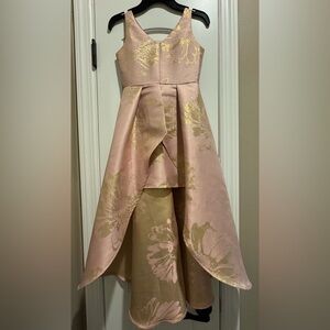 NWOT. Rare Editions Pink and Gold Floral Formal Dress